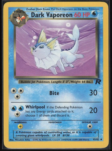 Pokemon karte dunkles aquana - karte,